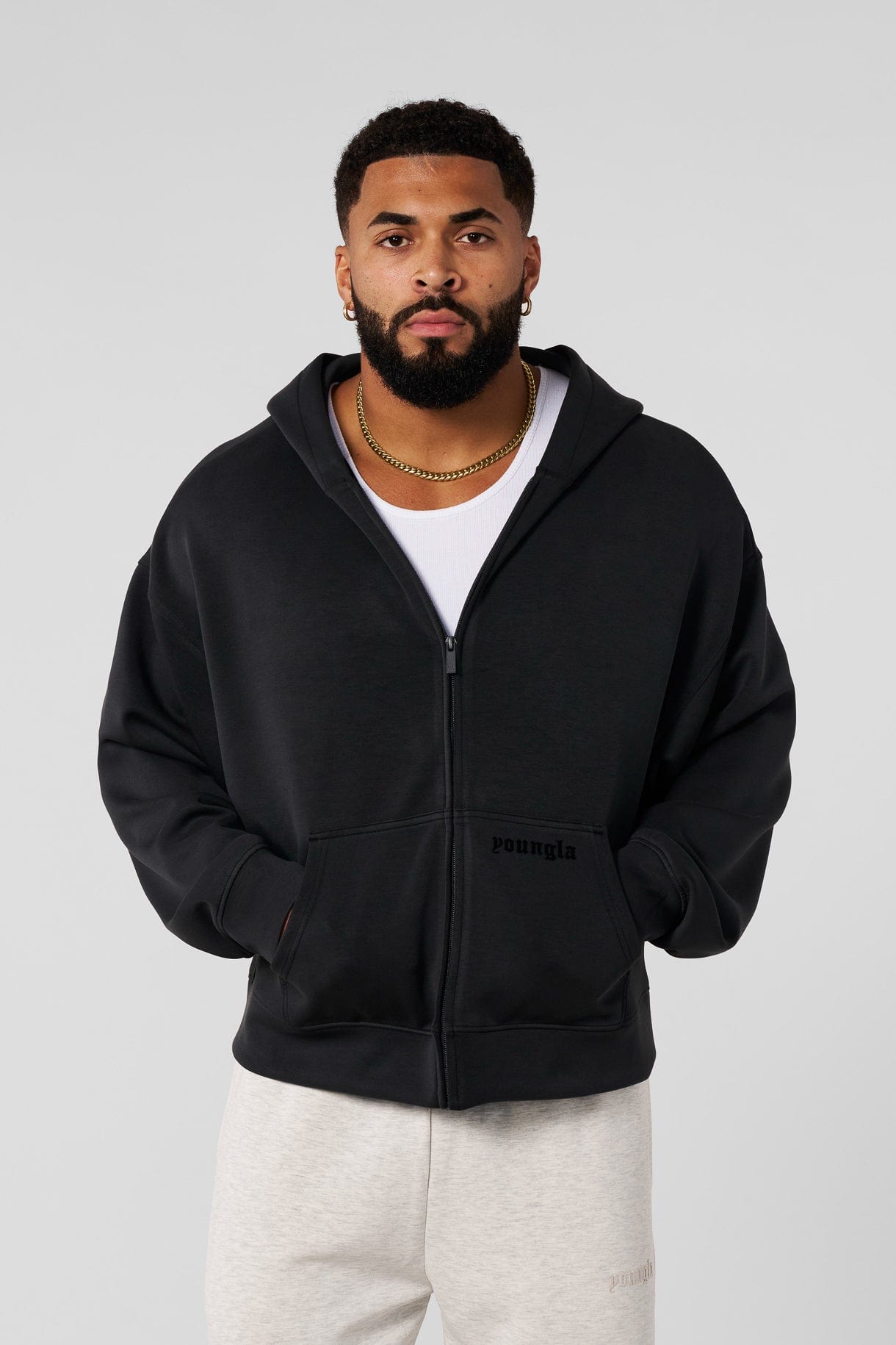 YoungLA 5215 - Soft AF Zip Ups Charcoal