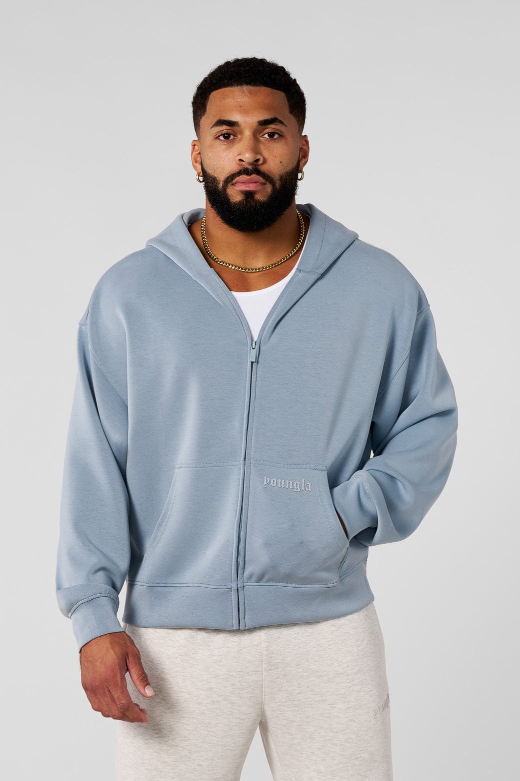 YoungLA 5215 - Soft AF Zip Ups Sky Blue
