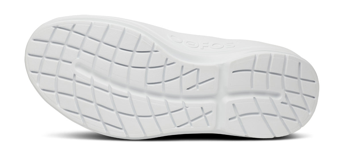 Oofos Women's Canvas Shoe White & Neon Berry