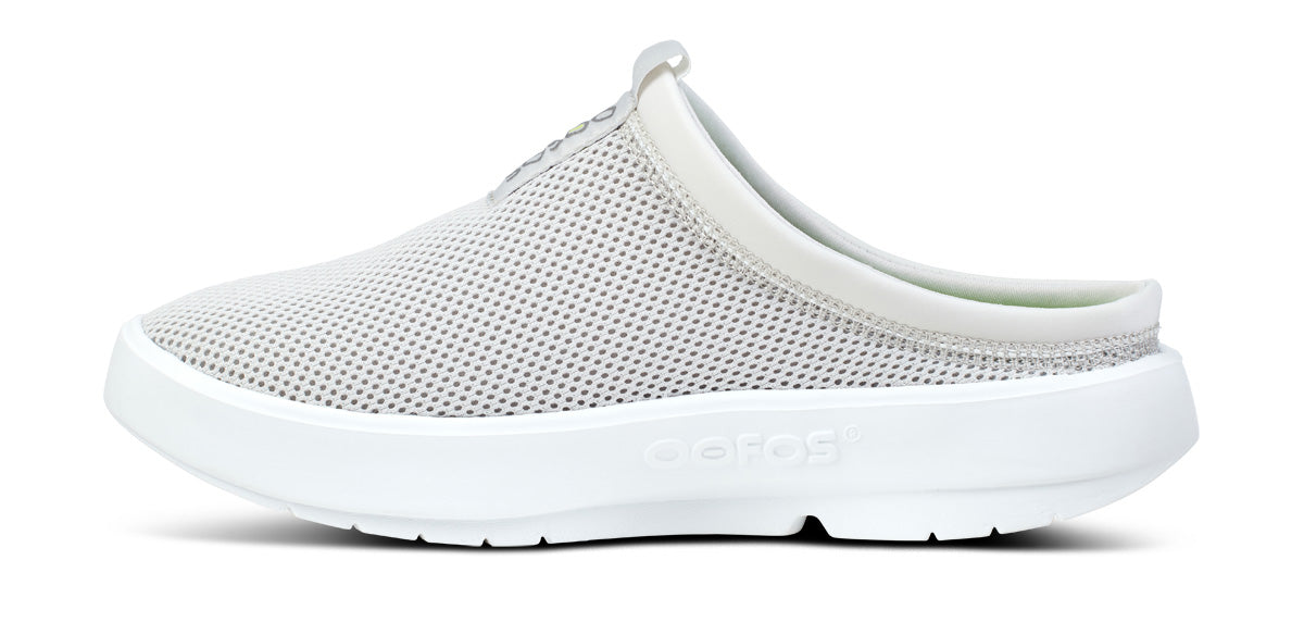 Oofos Women's Mesh Slipper White & Gray