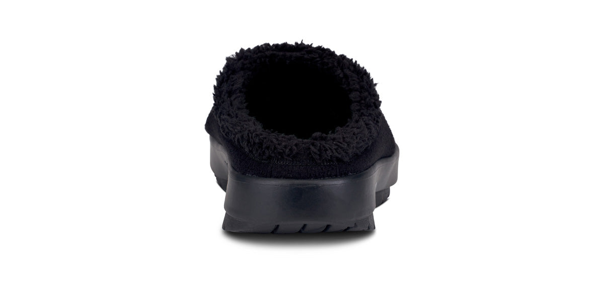 Oofos Men's Faux Sherpa Slipper Black Sherpa