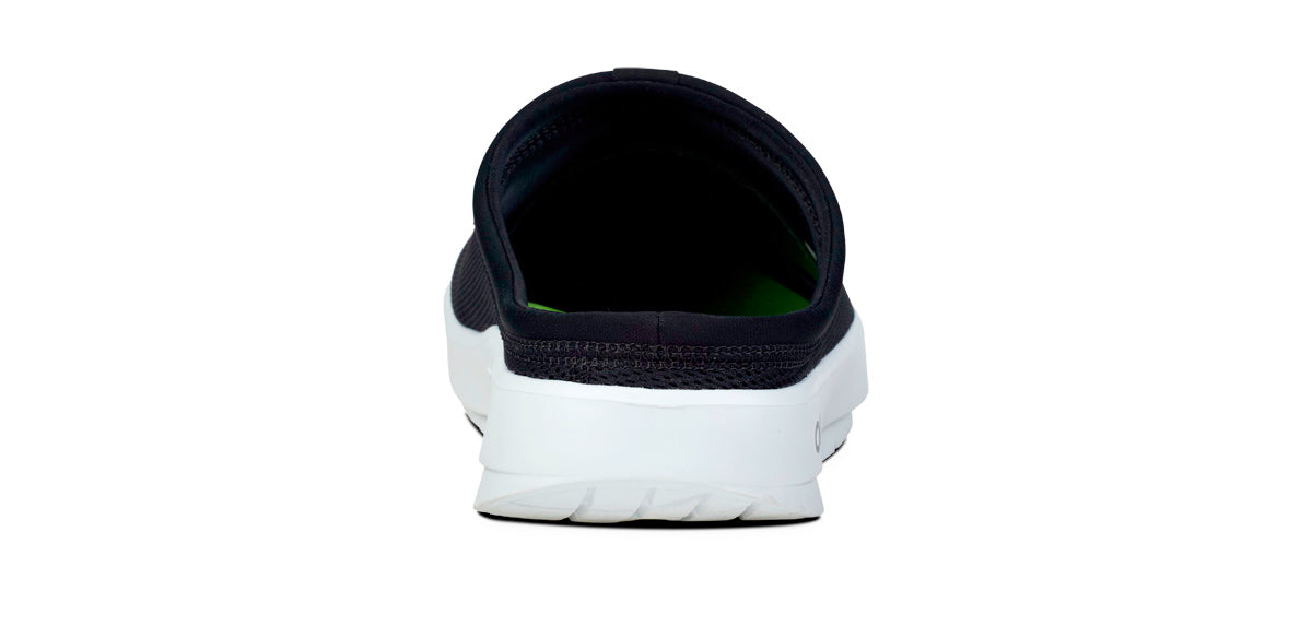 Oofos Men's Mesh Slipper White & Black