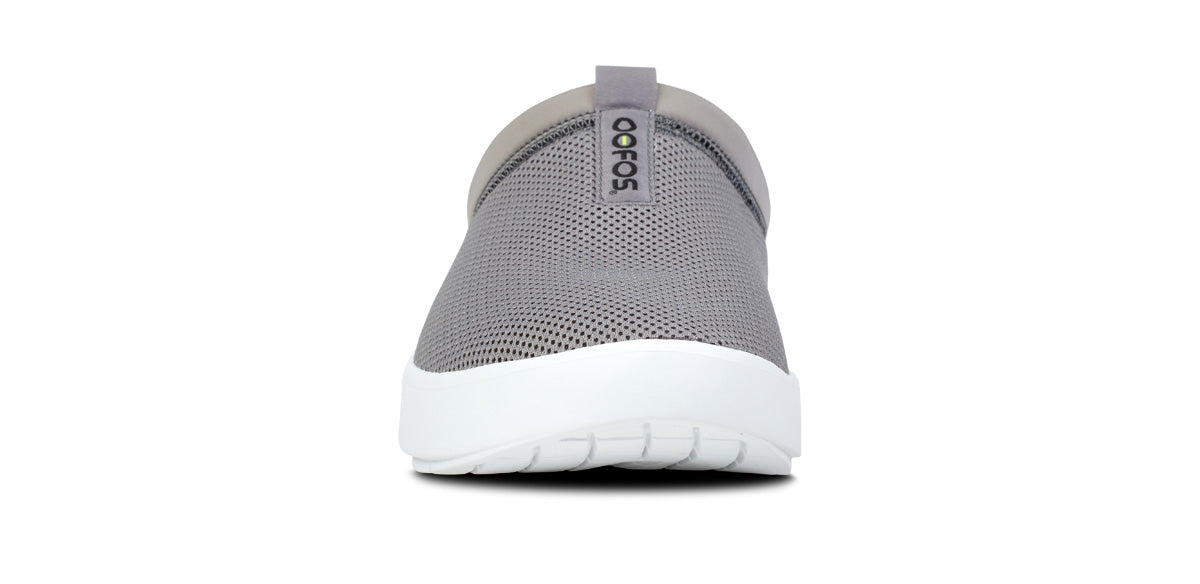 Oofos Men's Mesh Slipper White & Slate