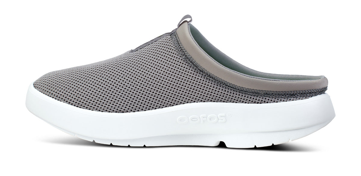 Oofos Men's Mesh Slipper White & Slate