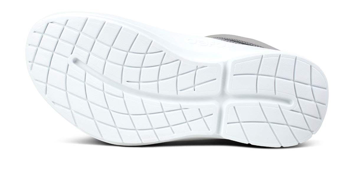 Oofos Men's Mesh Slipper White & Slate