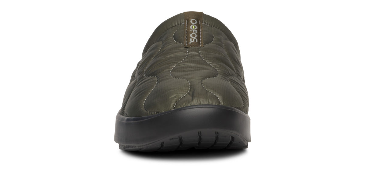Oofos Men's Primaloft Slipper Black & Alpine Moss Thermo