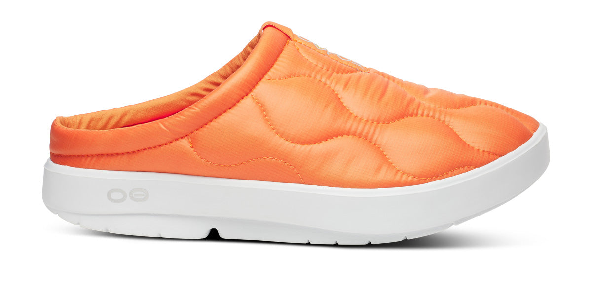 Oofos Men's Primaloft Slipper White & Explorer Orange Thermo