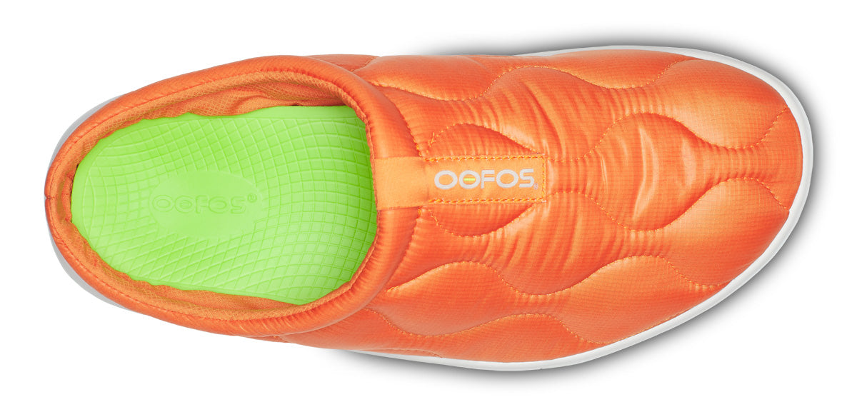 Oofos Men's Primaloft Slipper White & Explorer Orange Thermo