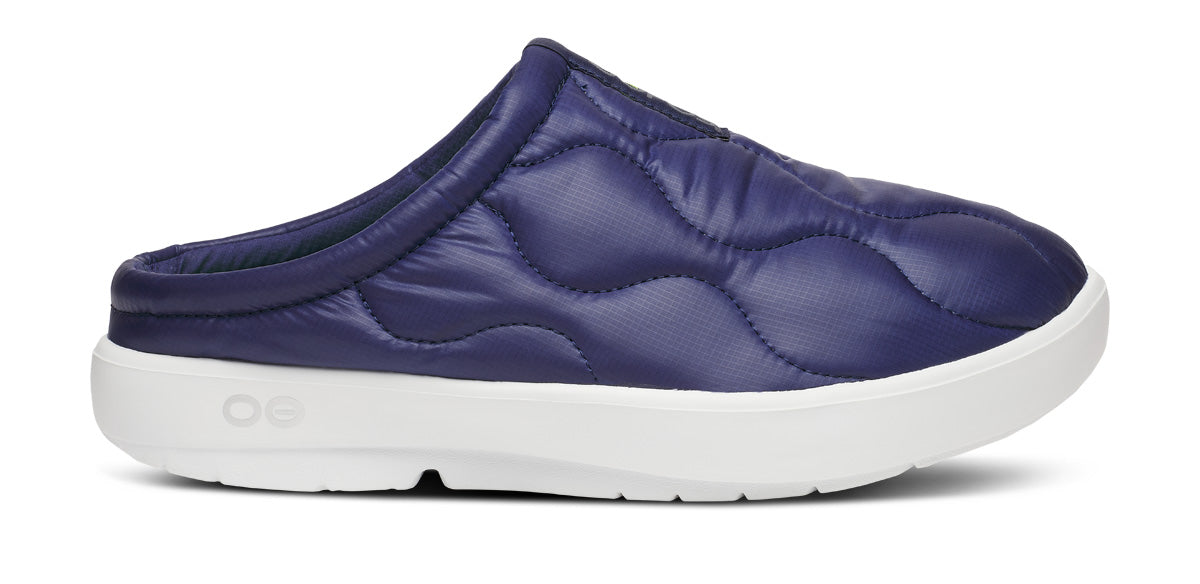 Oofos Men's Primaloft Slipper White & Navy Thermo