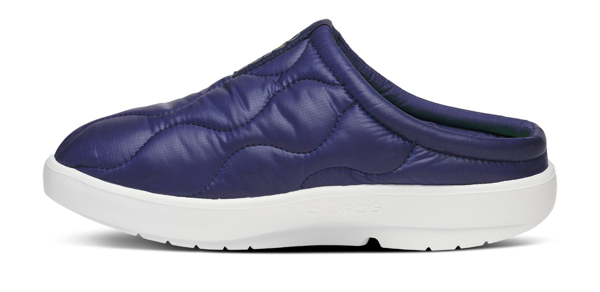 Oofos Men's Primaloft Slipper White & Navy Thermo