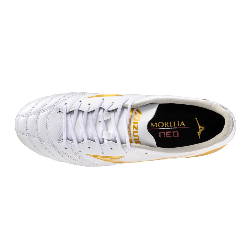 Mizuno Morelia Neo Iv Pro Fg Firm Kl Ground Soccer Cleat White Gold