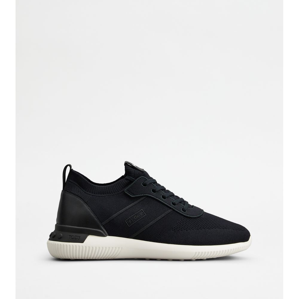 Tods No_Code Knit In Technical Fabric And Leather Black Mens