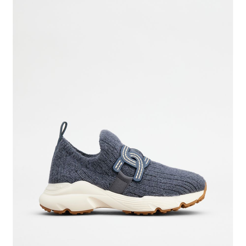 Tods Kate Slip-On Sneakers In Fabric Blue Womens