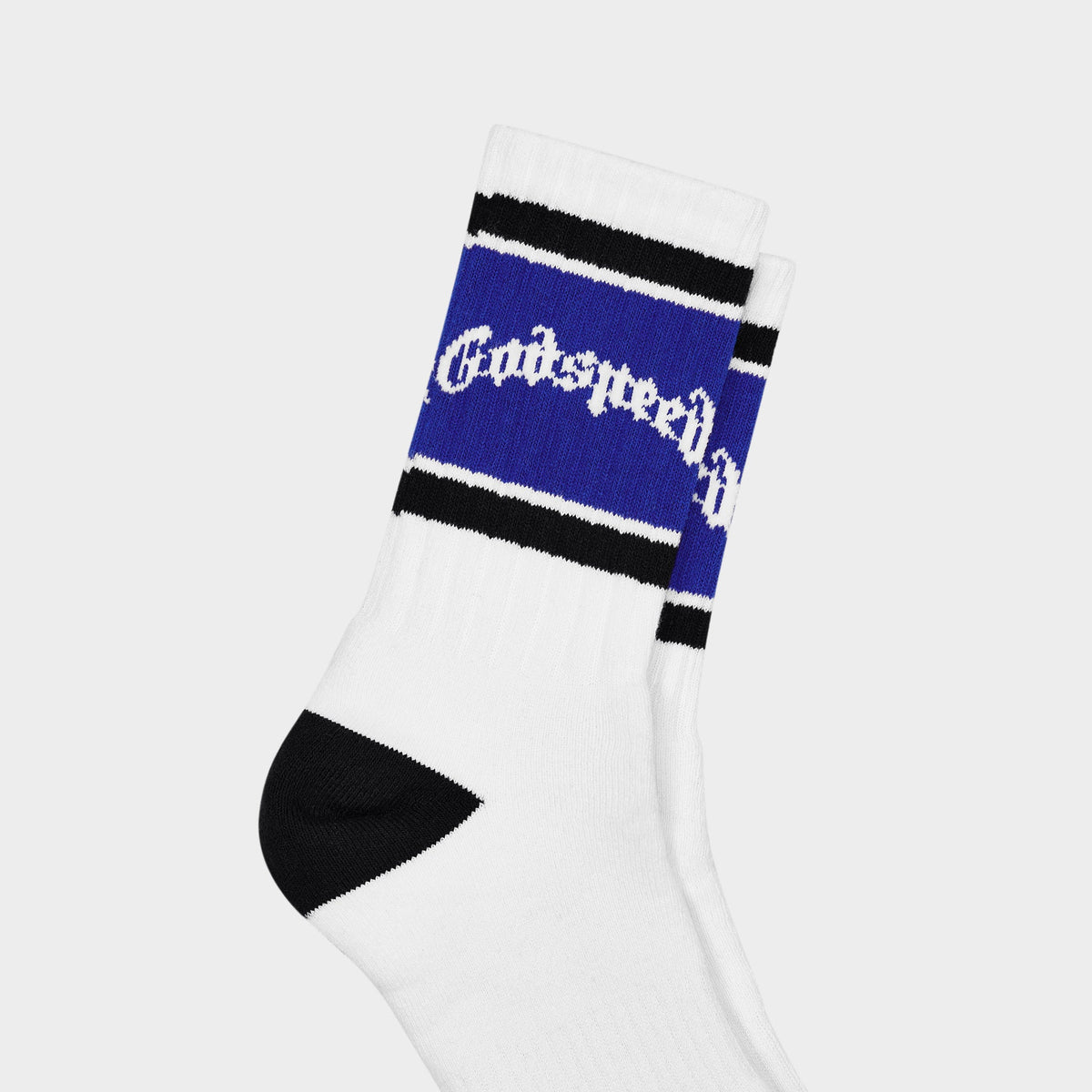 Godspeed Og Logo Striped Sock (White / Blue)