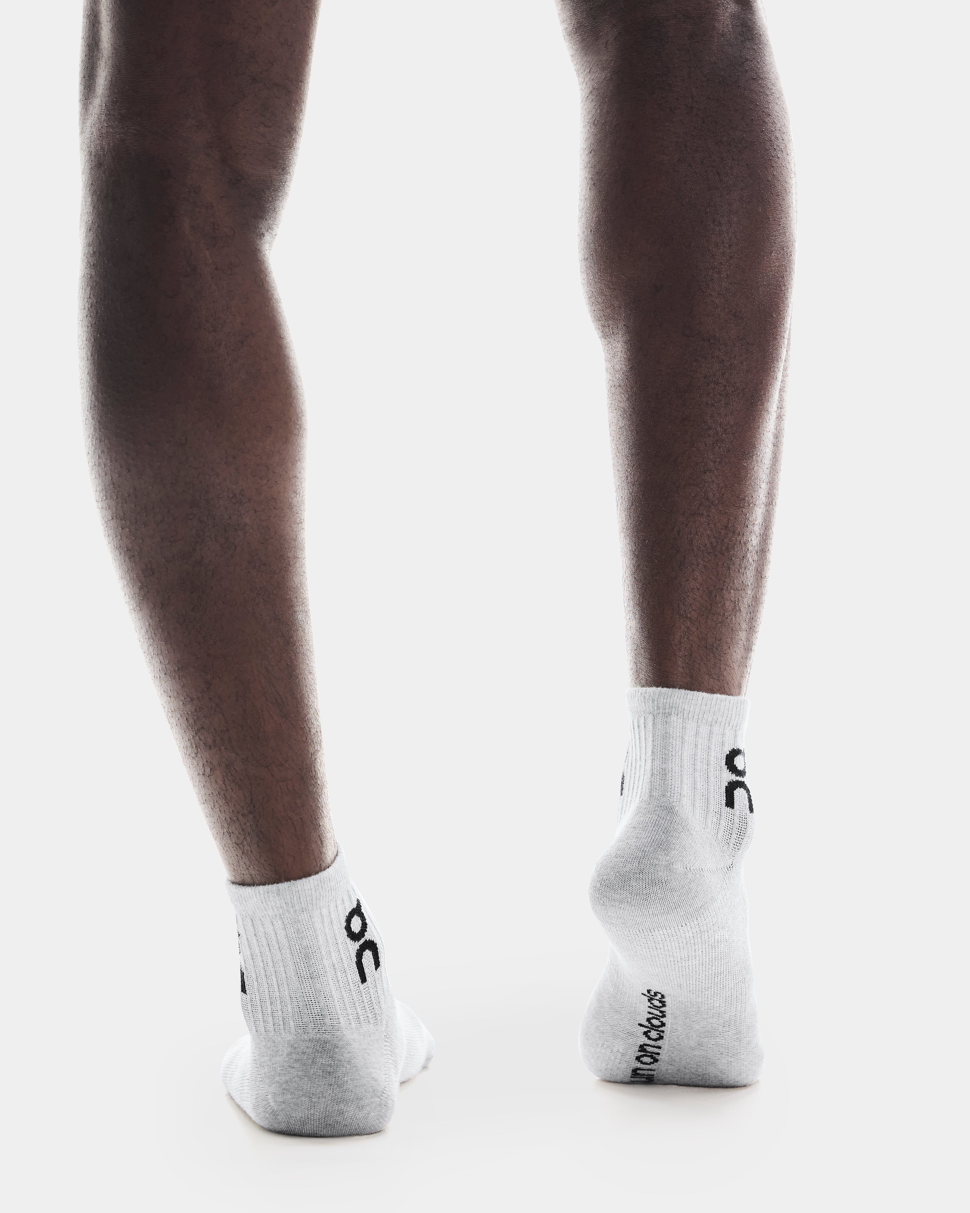 On Logo Sock Mid 3P Heather Gray