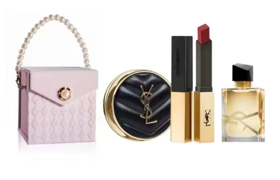 Ysl Saint Laurent Sample Makeup Set, Mini Gold Bar Cushion Lipstick, Eau De Toilette, Easy-To-Apply Color, Velvet Satin Concealer, Setting Makeup Products