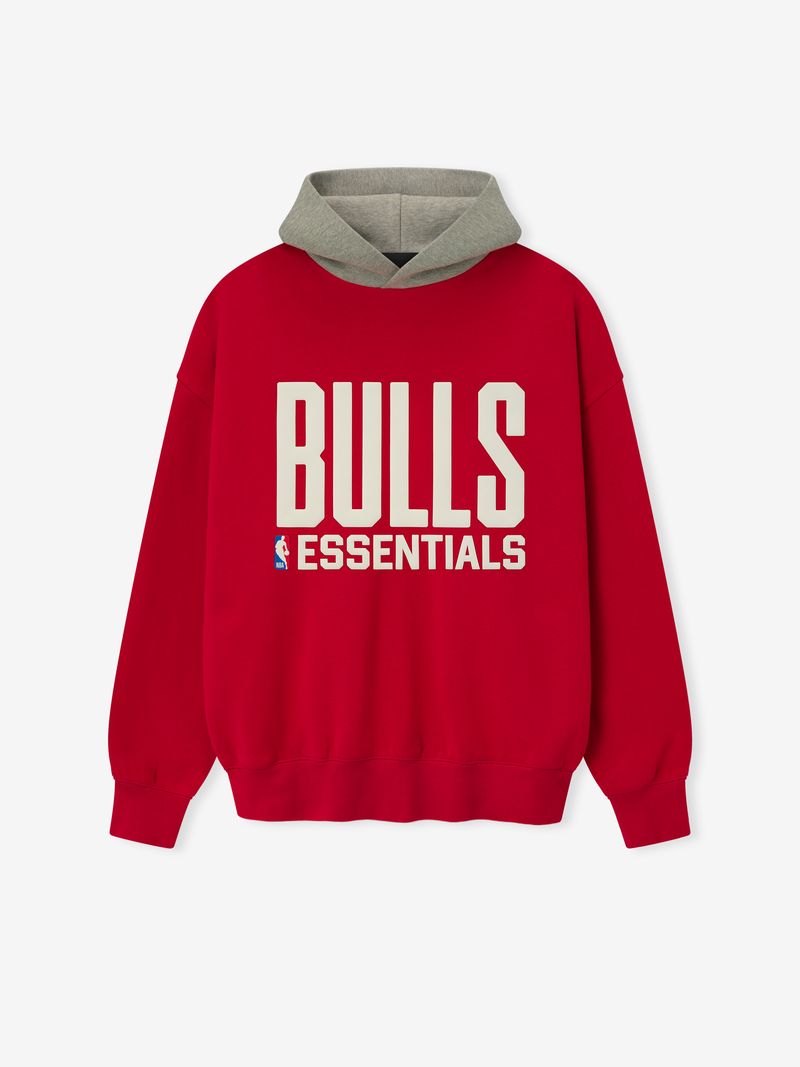Essentials Bulls Sport Hoodie Red/Concrete Heather