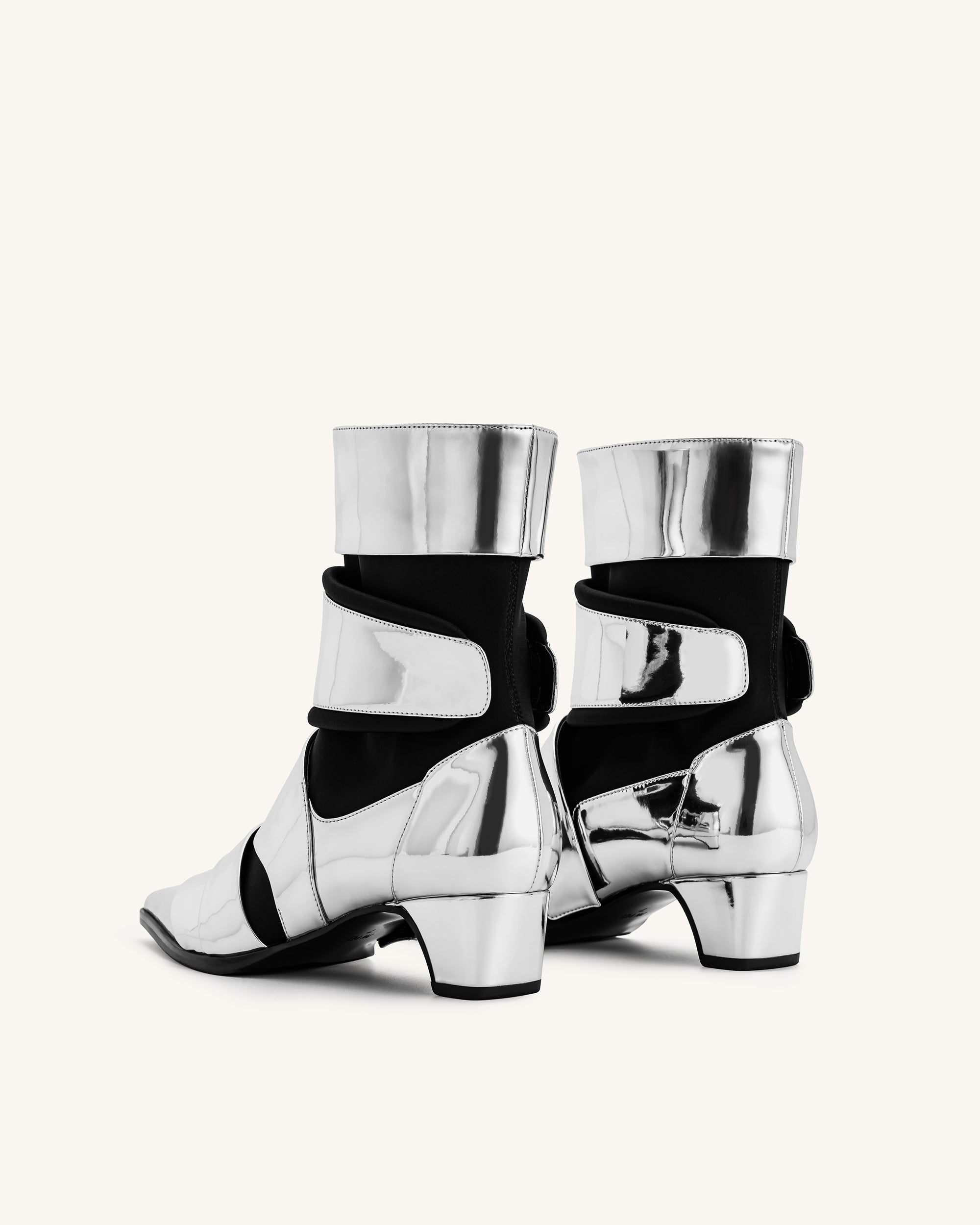 Jw Pei Emily Strap Ankle Boots Silver