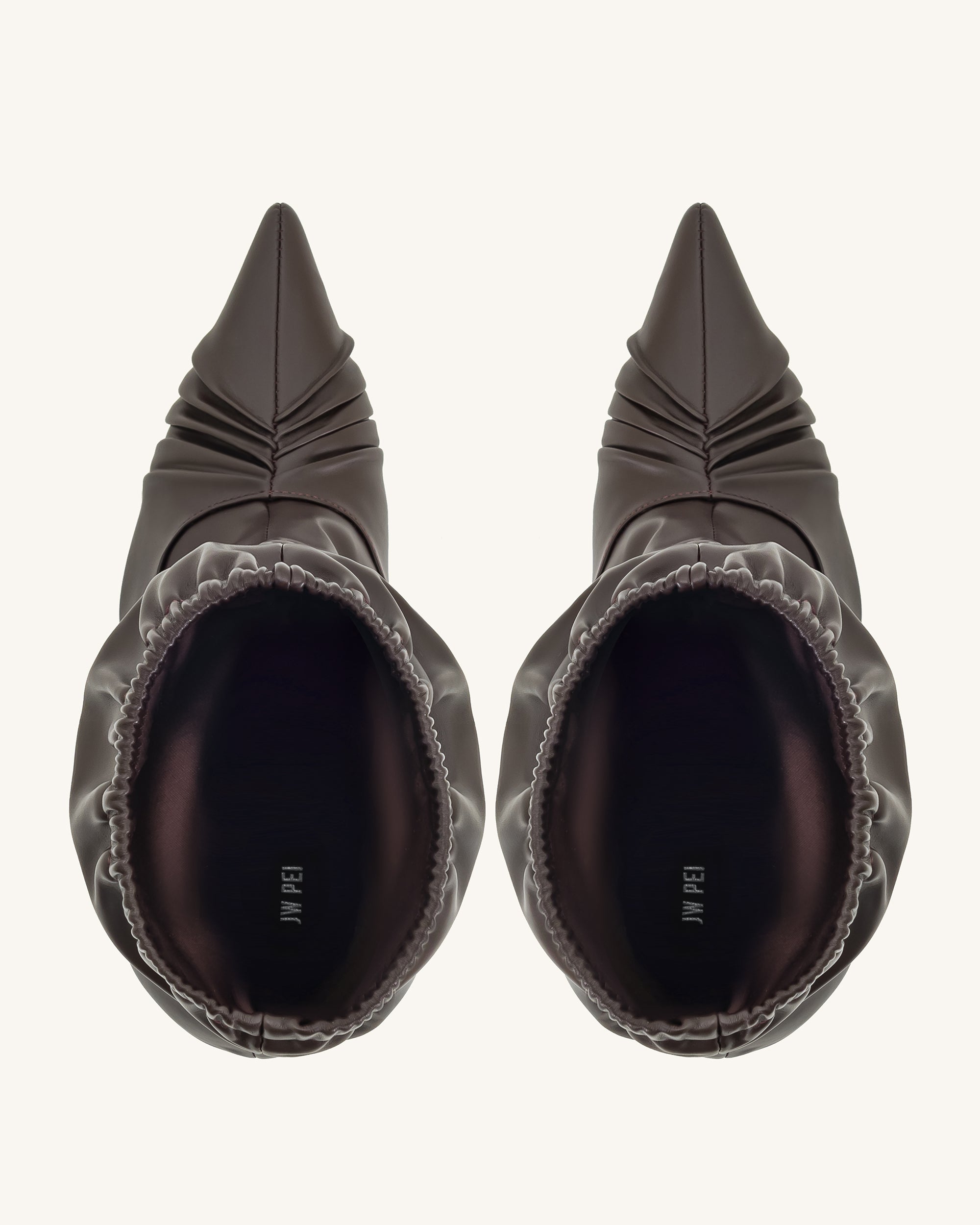 Jw Pei Joanne Paneled Detailing Leather Ankle Boots Burgundy