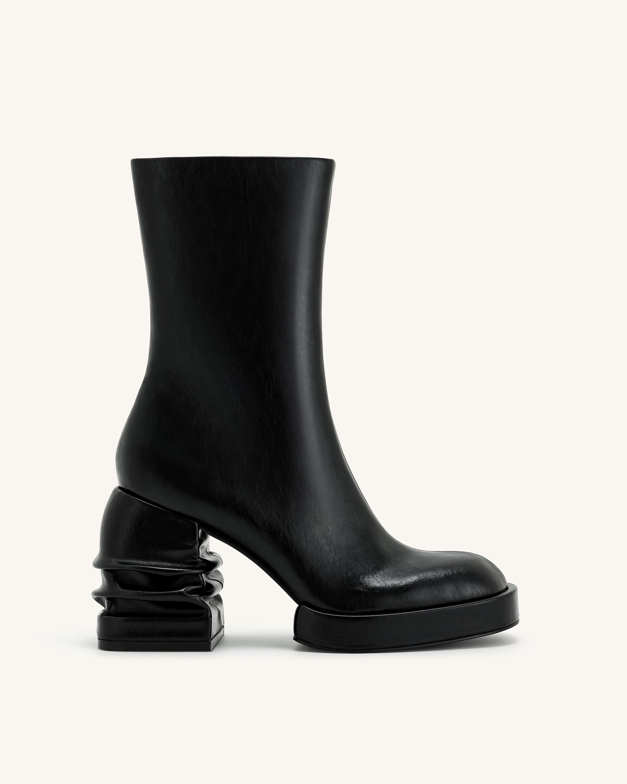 Jw Pei Saylor Round Toe Platform Ankle Boots Black