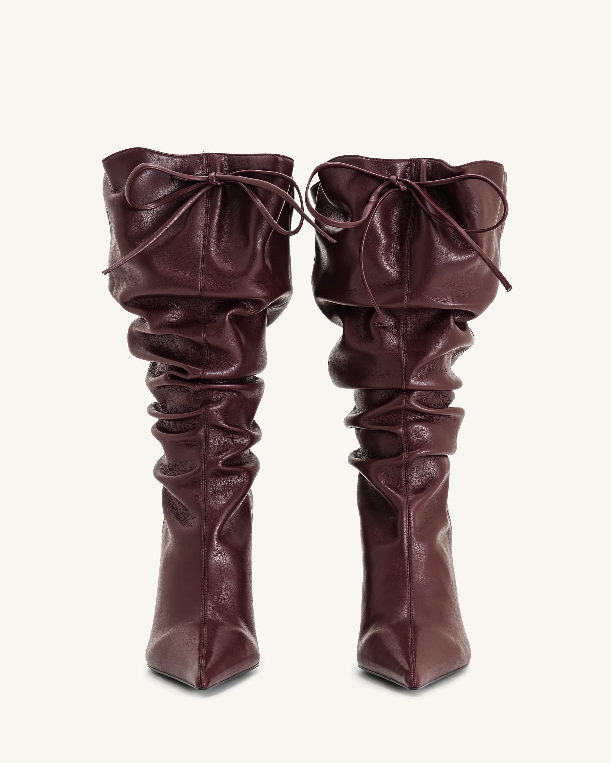 Jw Pei Olivia Leather High Heel Boots Burgundy