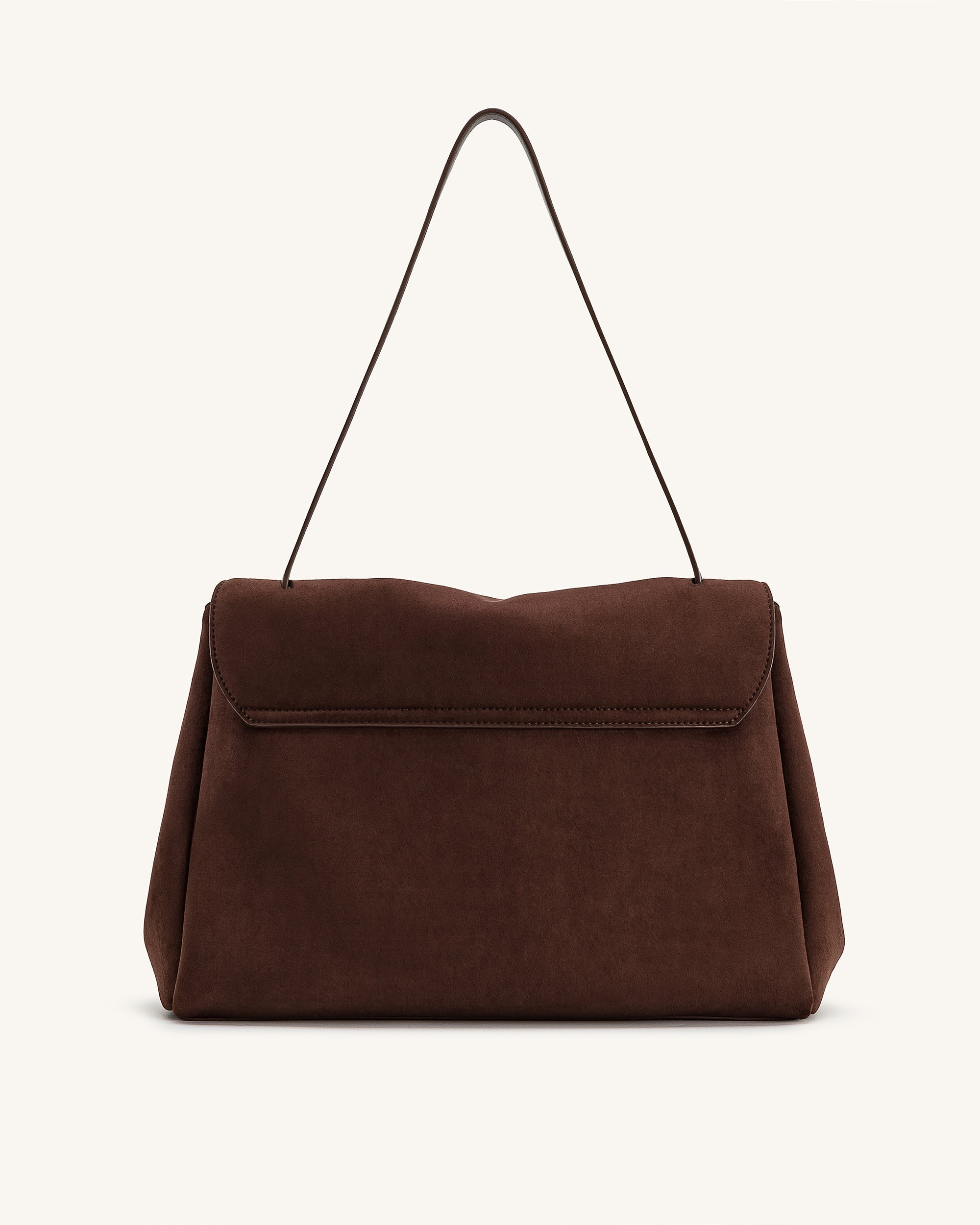 Jw Pei Hilary Faux Suede Shoulder Bag Dark Brown