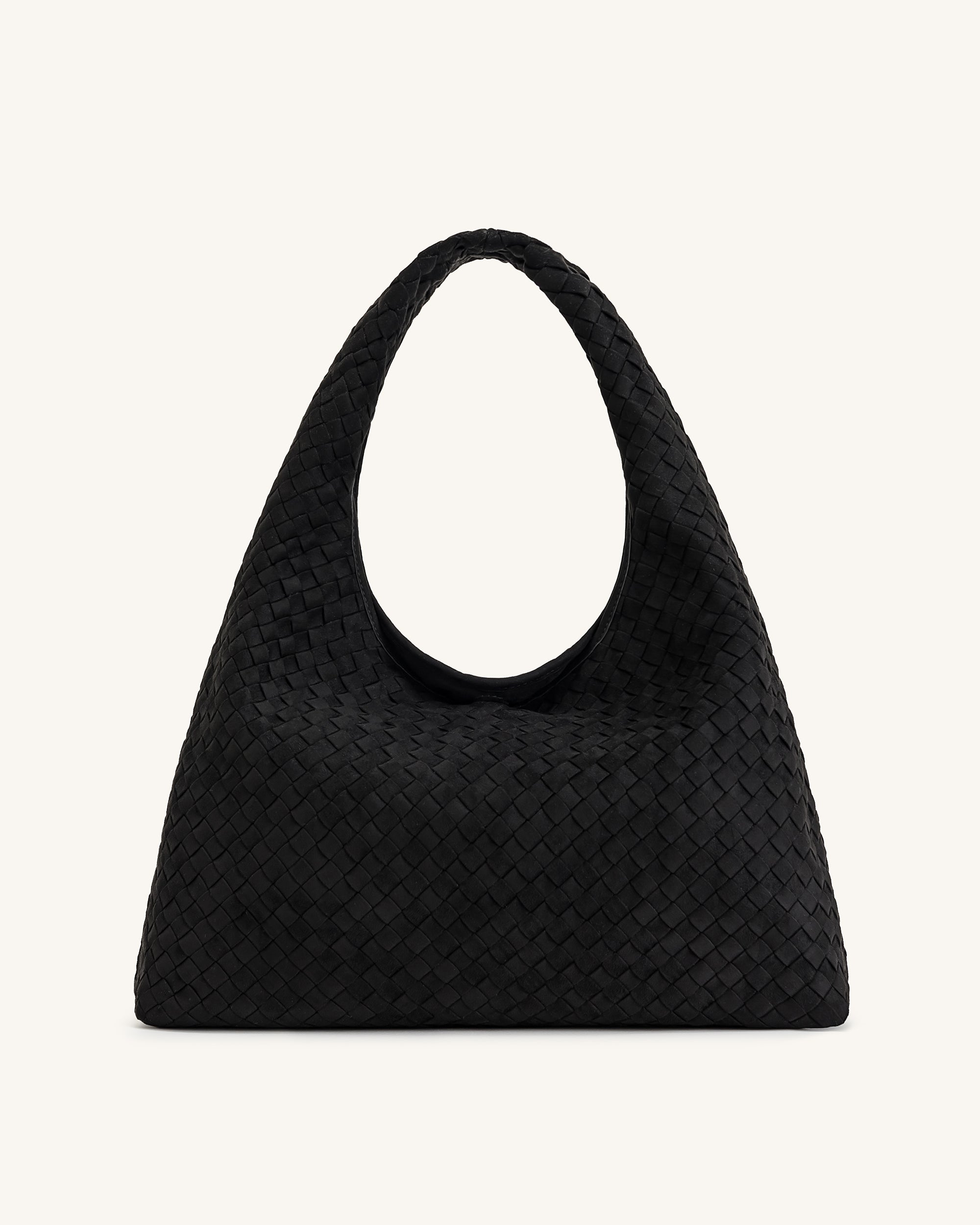 Jw Pei Laura Faux Suede Woven Shoulder Bag Black