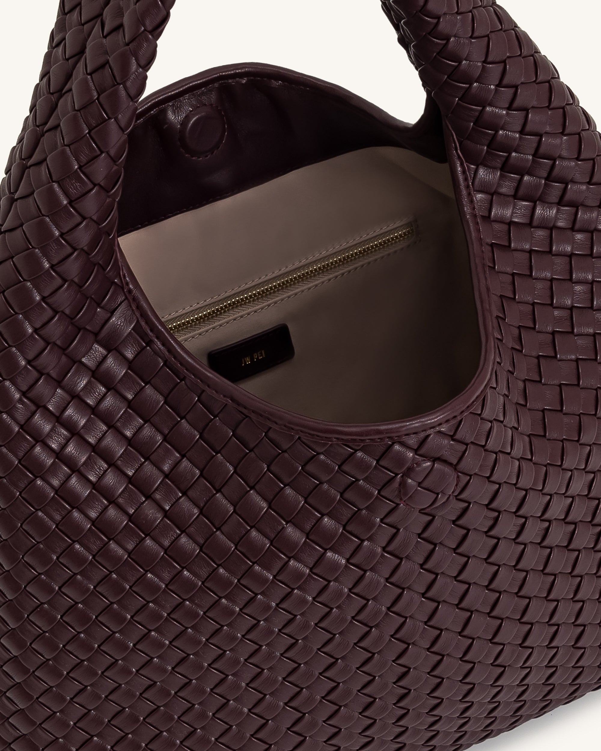 Jw Pei Laura Woven Shoulder Bag Deep Burgundy