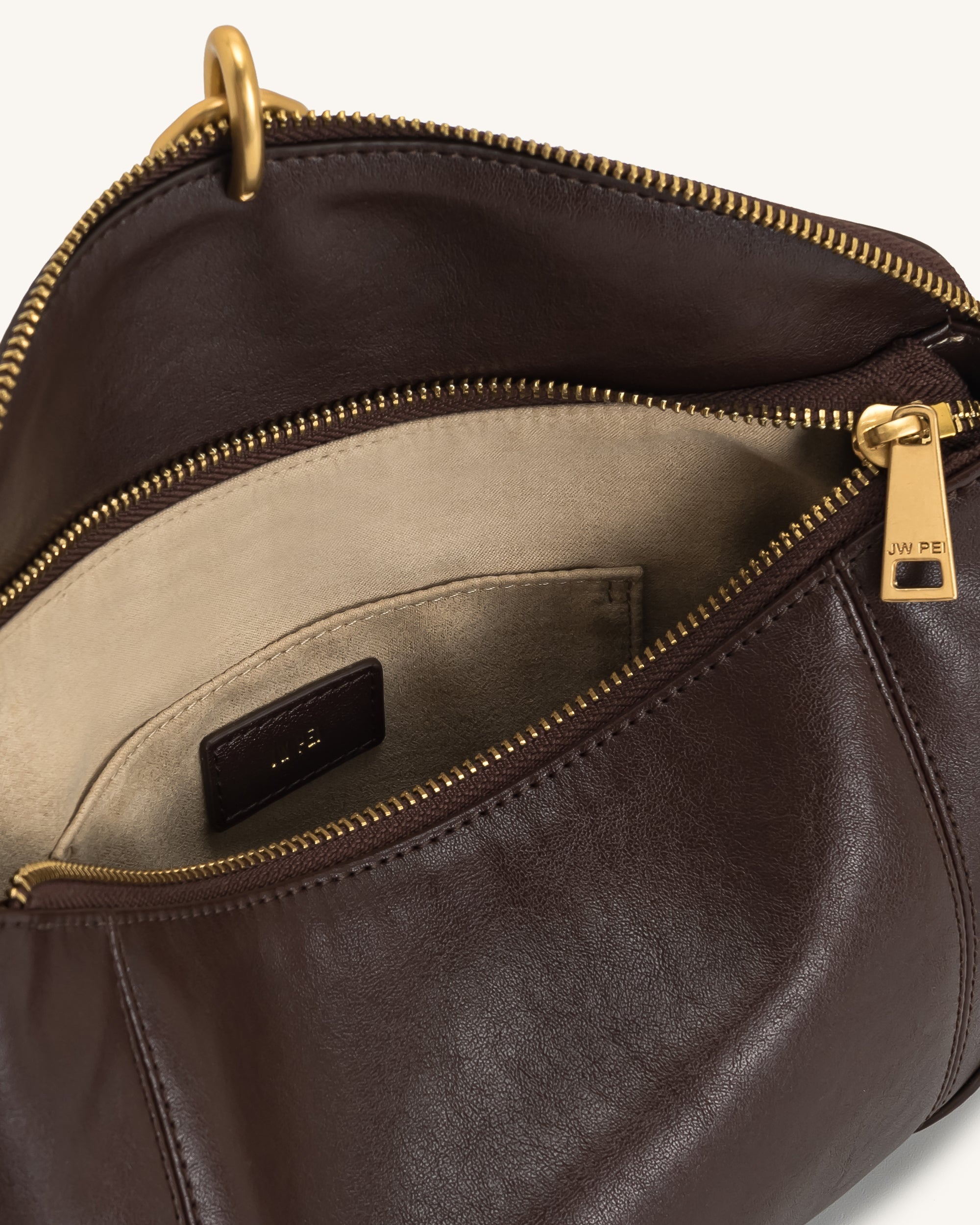 Jw Pei Jayla Metal Pendant Embellished Shoulder Bag Dark Brown
