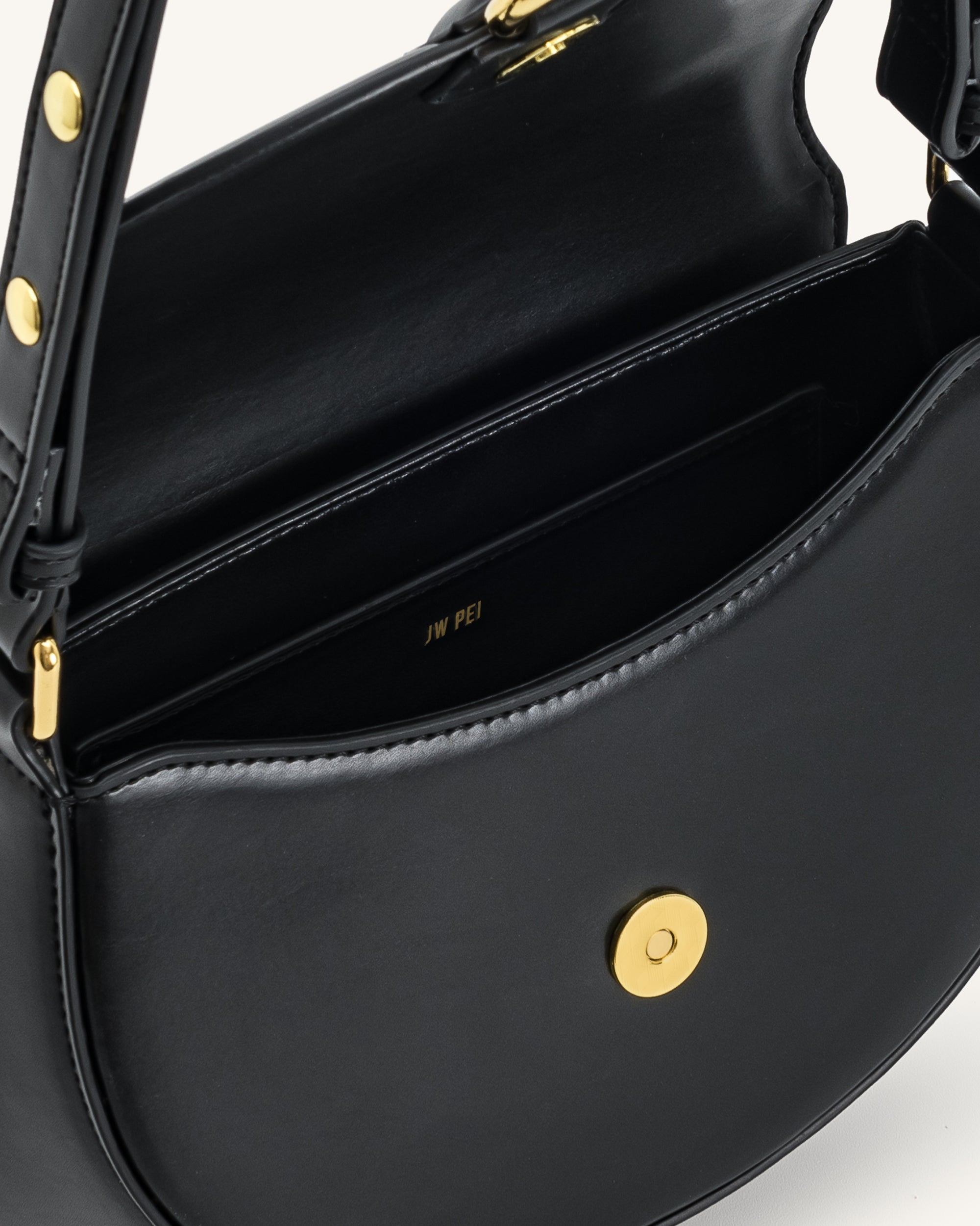 Jw Pei Diana Ring Flap Saddle Bag Black