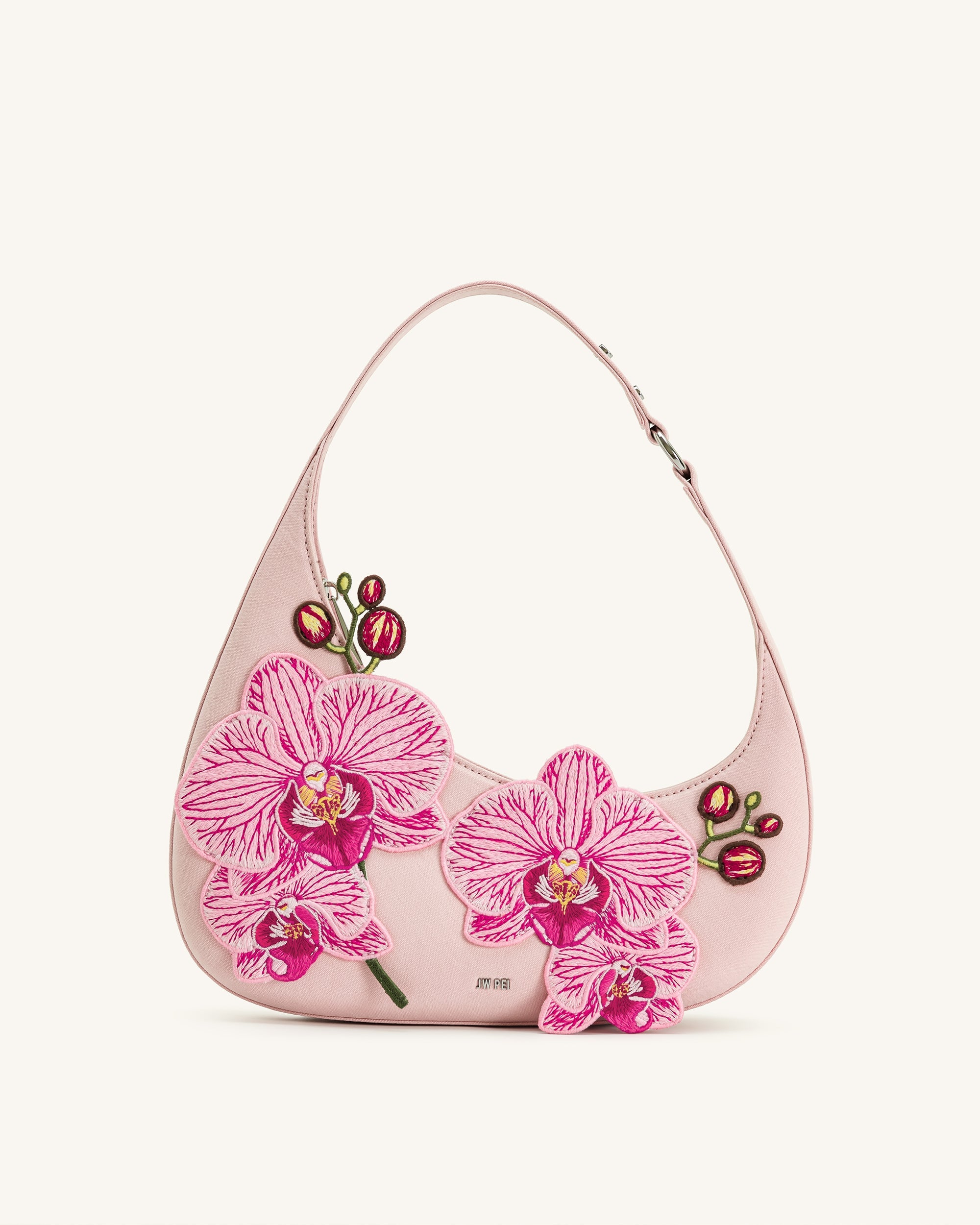 Jw Pei Harlee Orchid Embroidered Shoulder Bag Pink
