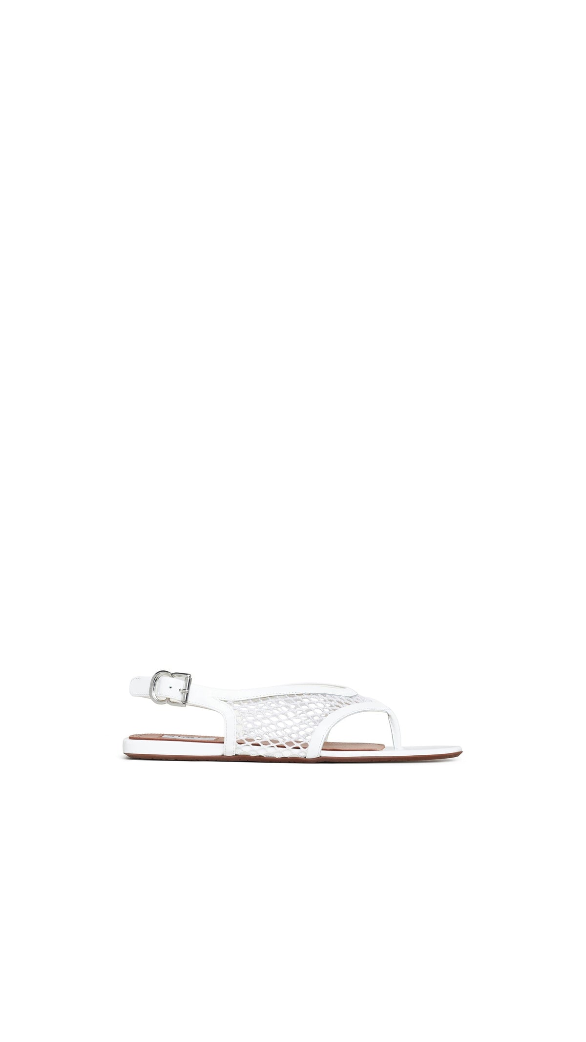 Alaïa Fishnet Thong Sandals In Patent Calfskin