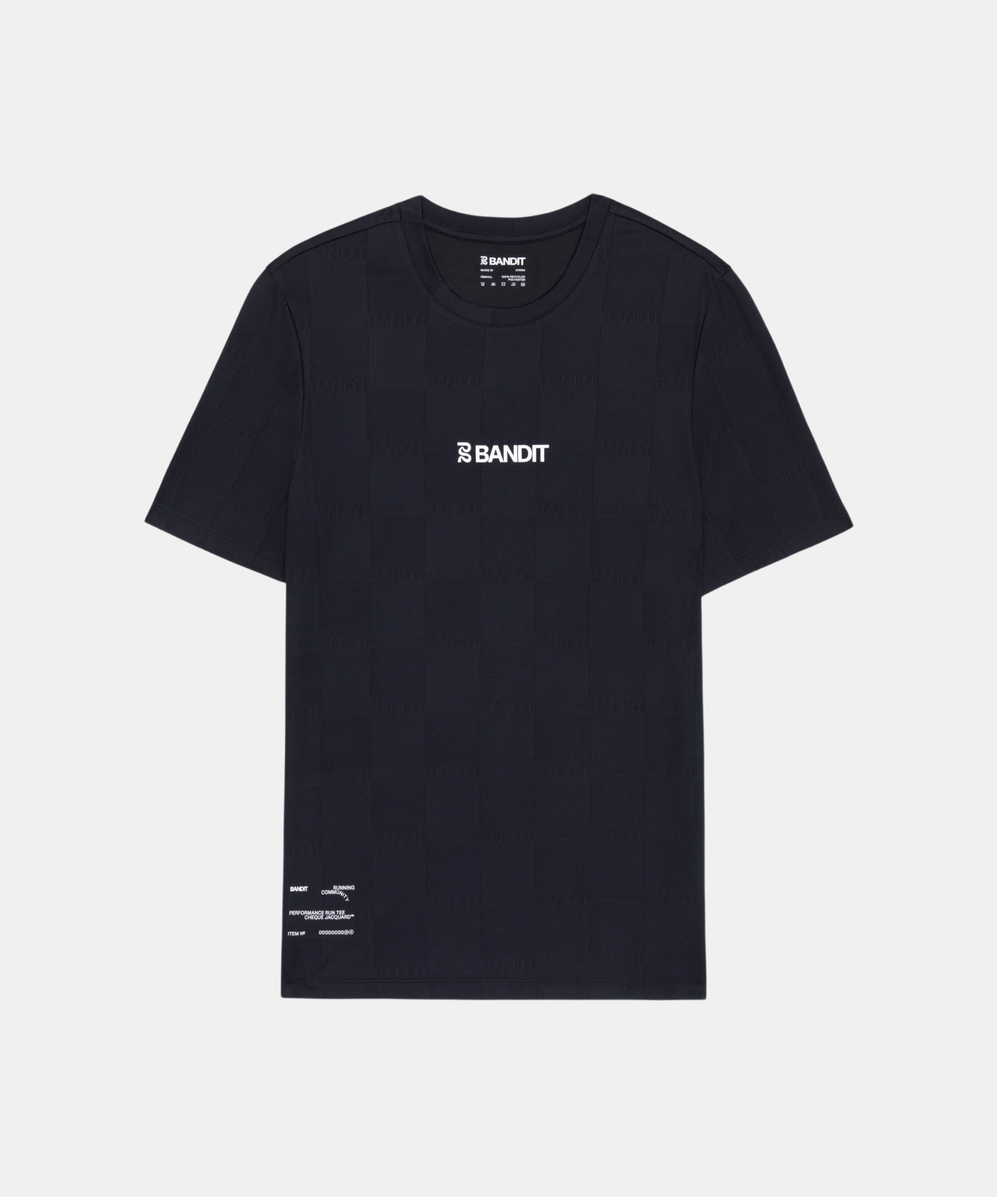 Bandit Bandit Cheque Jacquard Short Sleeve Tee Black
