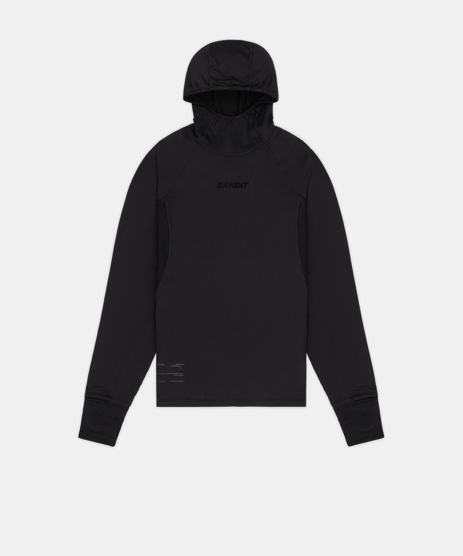 Bandit Mens Auragrid Hooded Performance Top Black