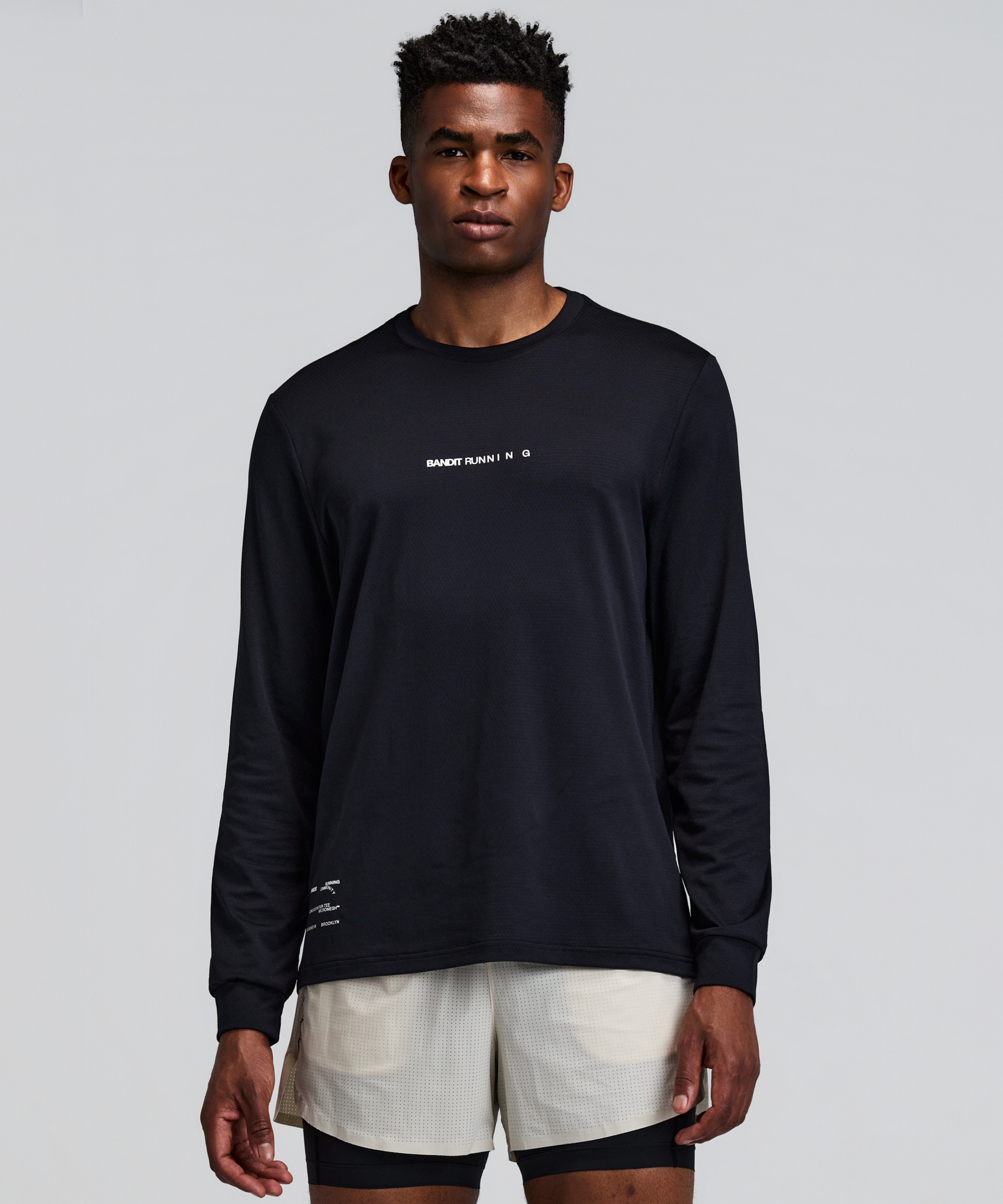 Bandit Micromesh Long Sleeve Performance Tee Unisex Black