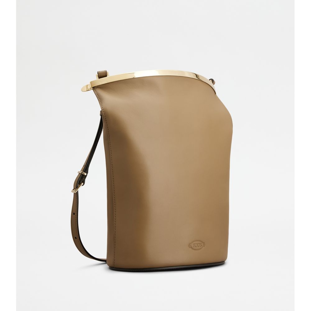 Tods Magenta Bag Bucket Bag In Leather Small Brown