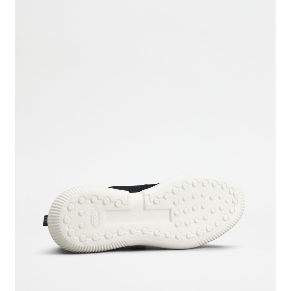 Tods No_Code Knit In Technical Fabric And Leather Black Mens