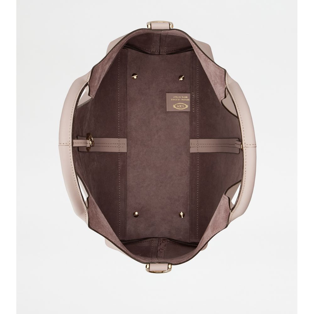 Tods Tote Shopping Bag In Leather Small Pink