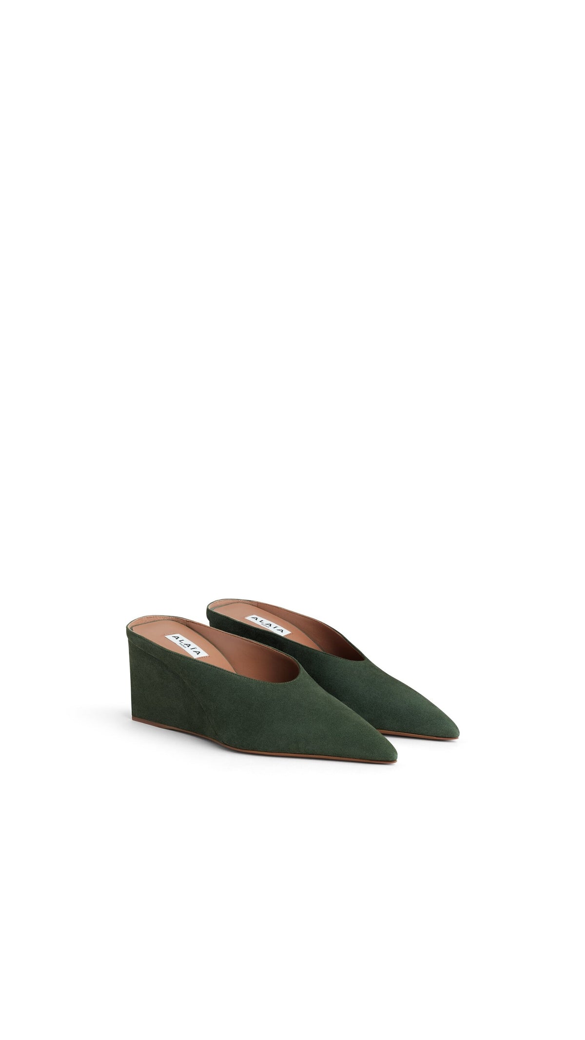 Alaïa Cube Wedge Mules In Suede