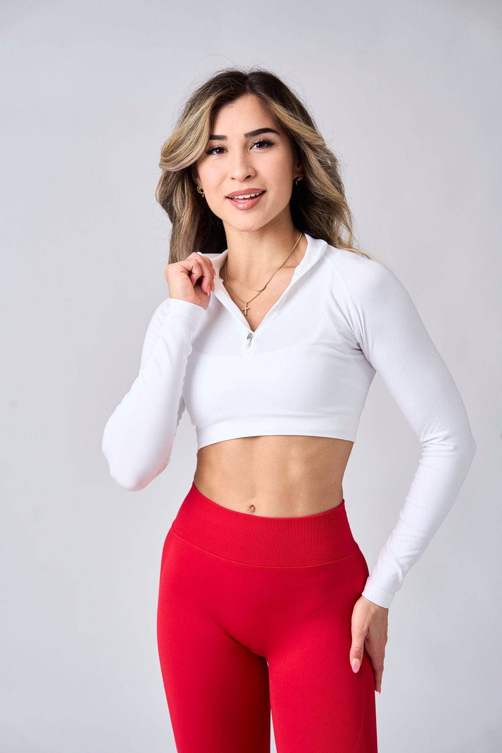 YoungLA W543 Core Hourglass quarter zip White
