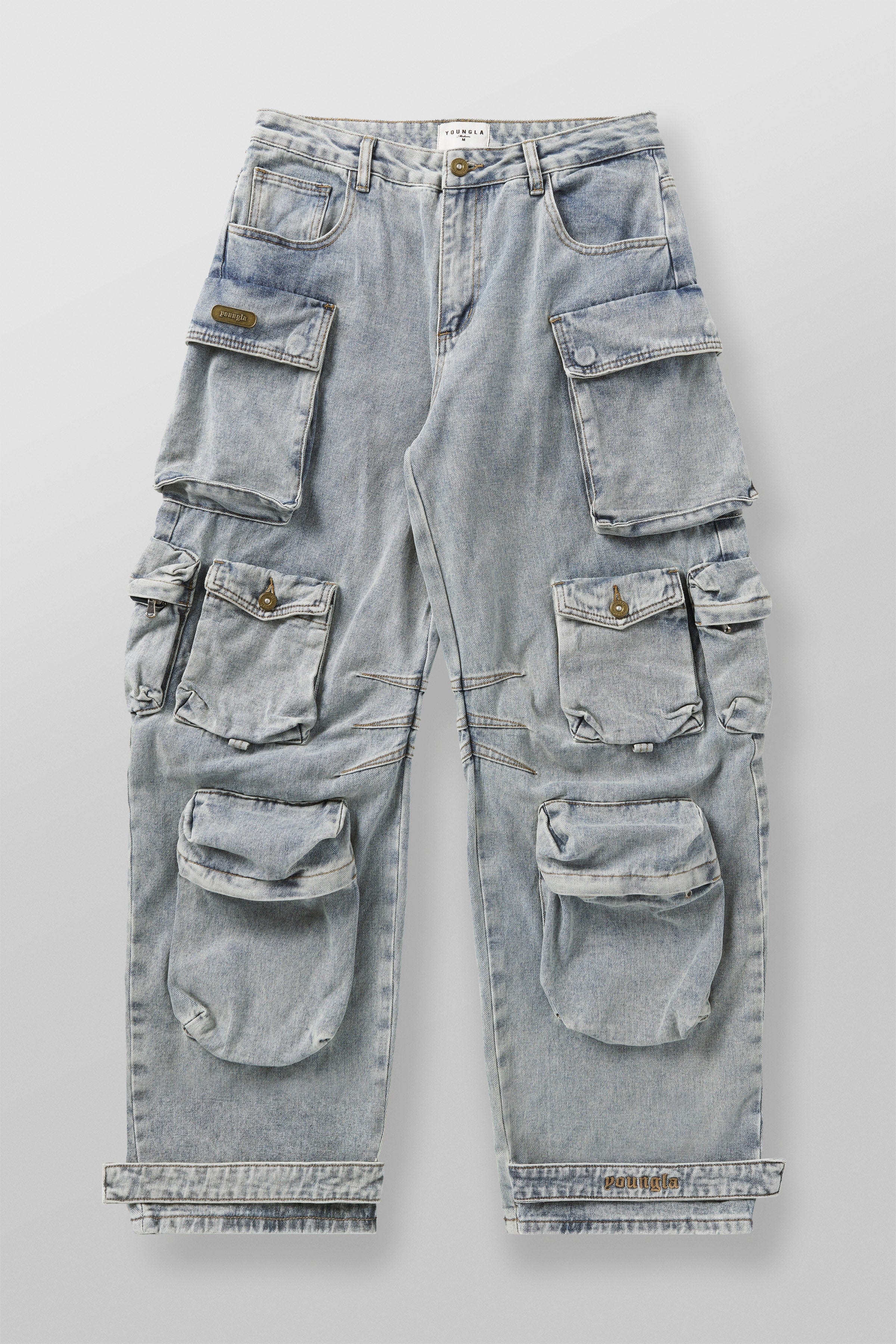 YoungLA 6002 - Hella Pocket Jeans Blue Wash