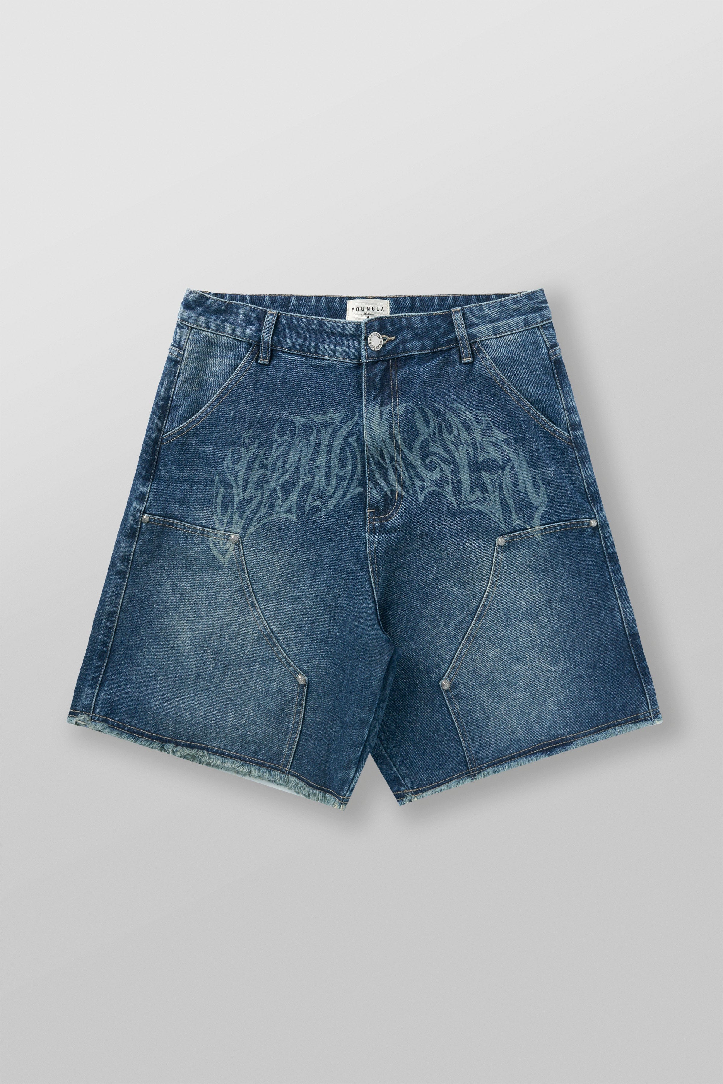 YoungLA 6007 - Gangsta Jorts Blue Wash
