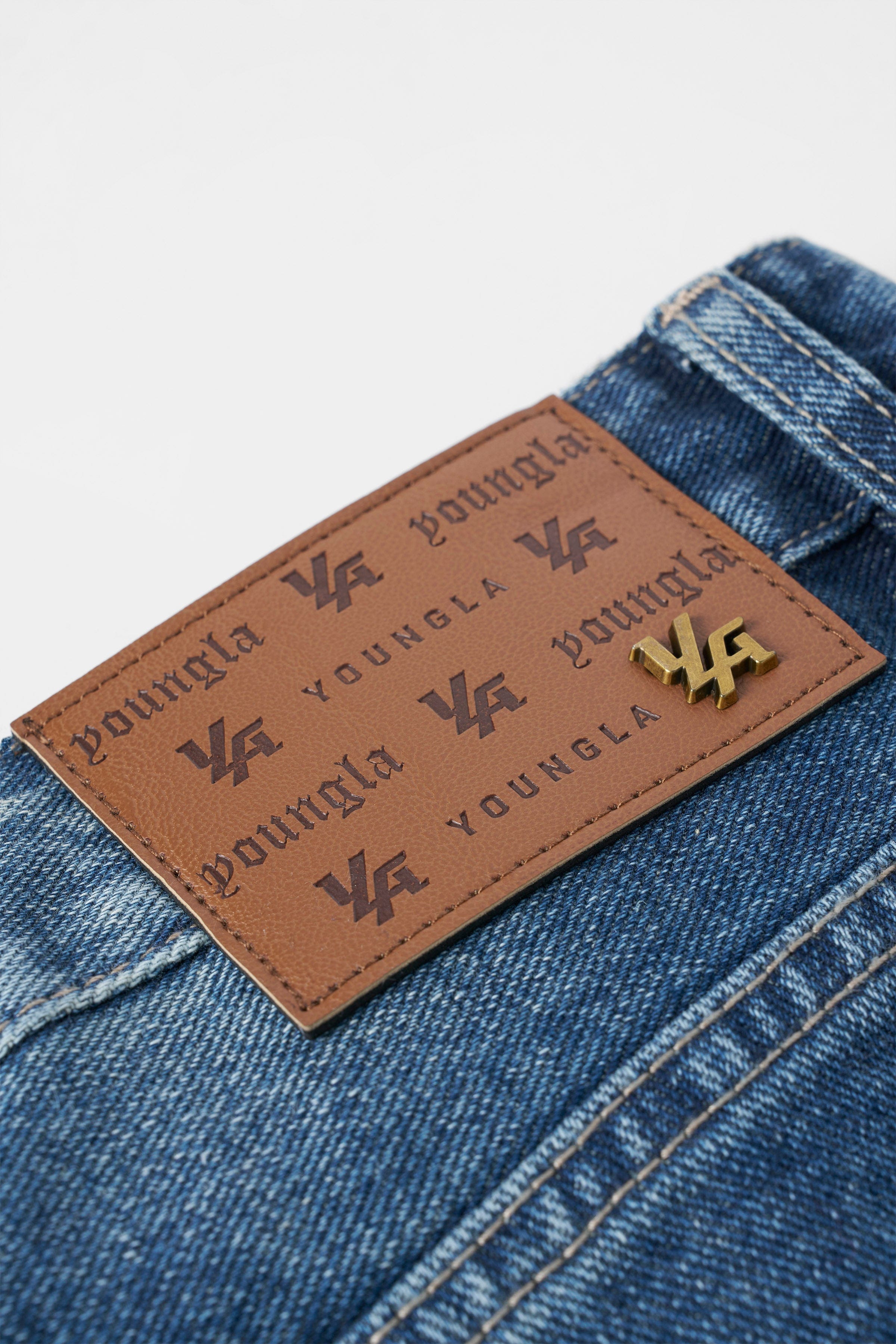 YoungLA 6007 - Gangsta Jorts Blue Wash