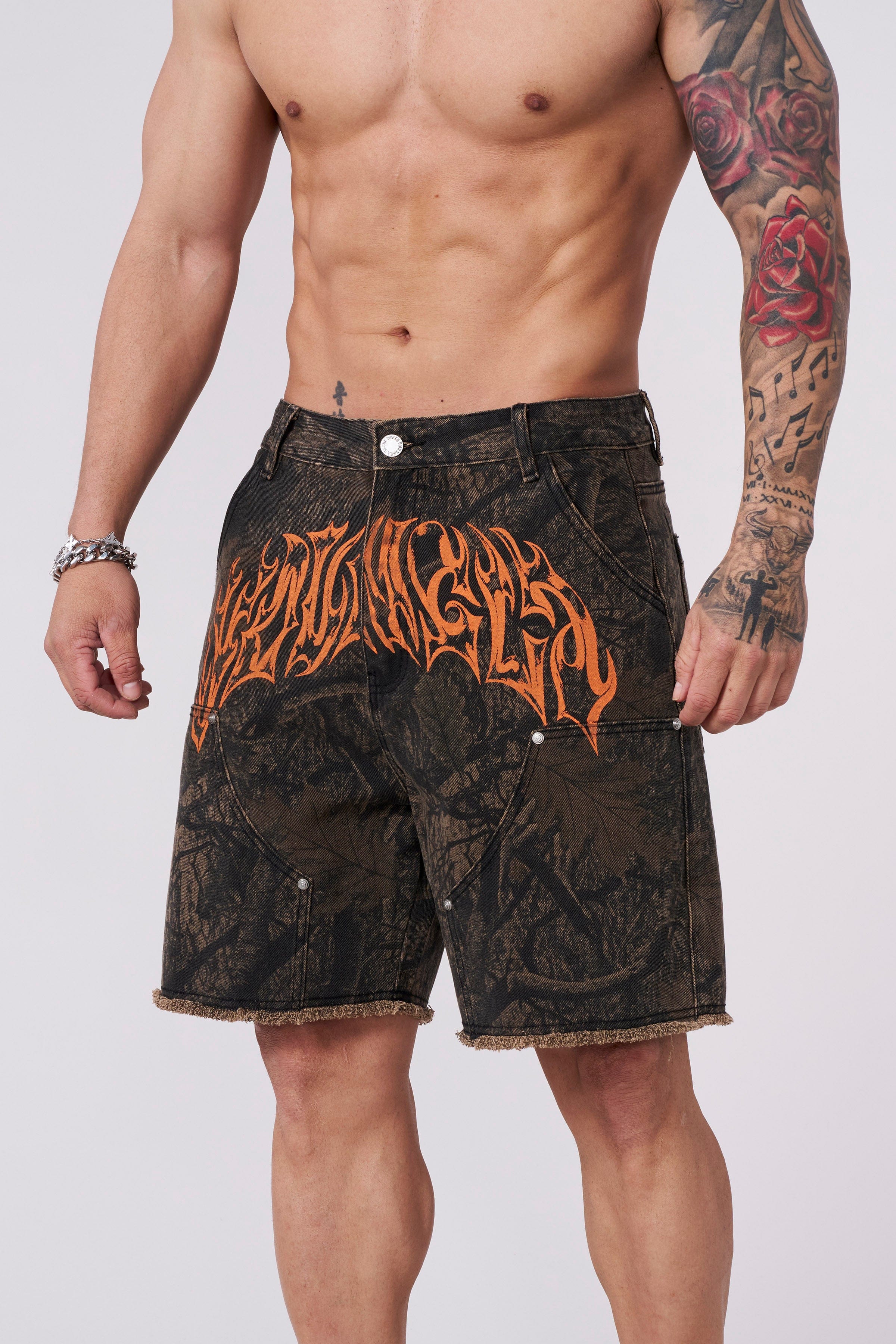 YoungLA 6007 - Gangsta Jorts Dark Tree Camo