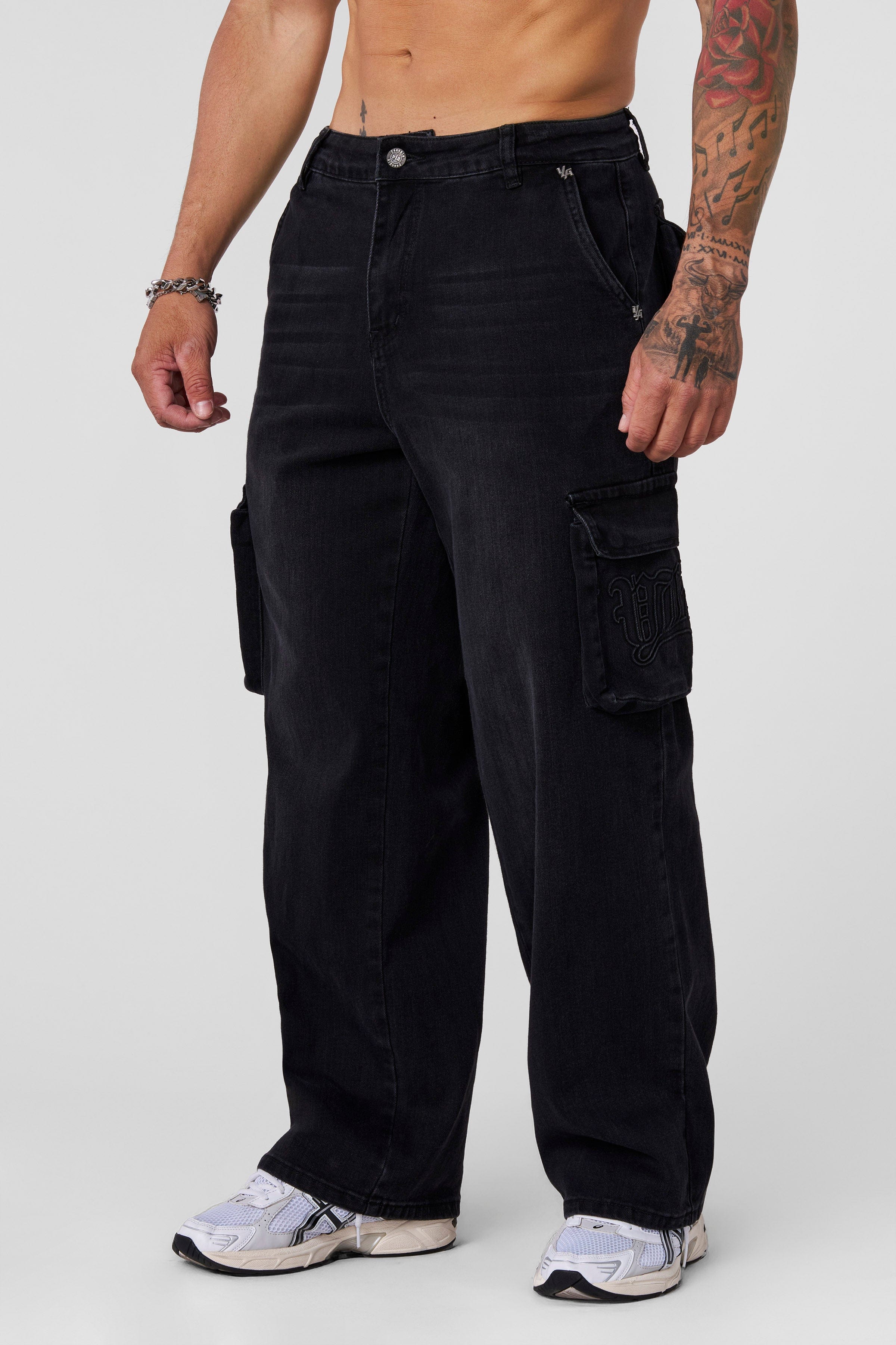 YoungLA 6019 - Spring Cargo Jeans Black Wash