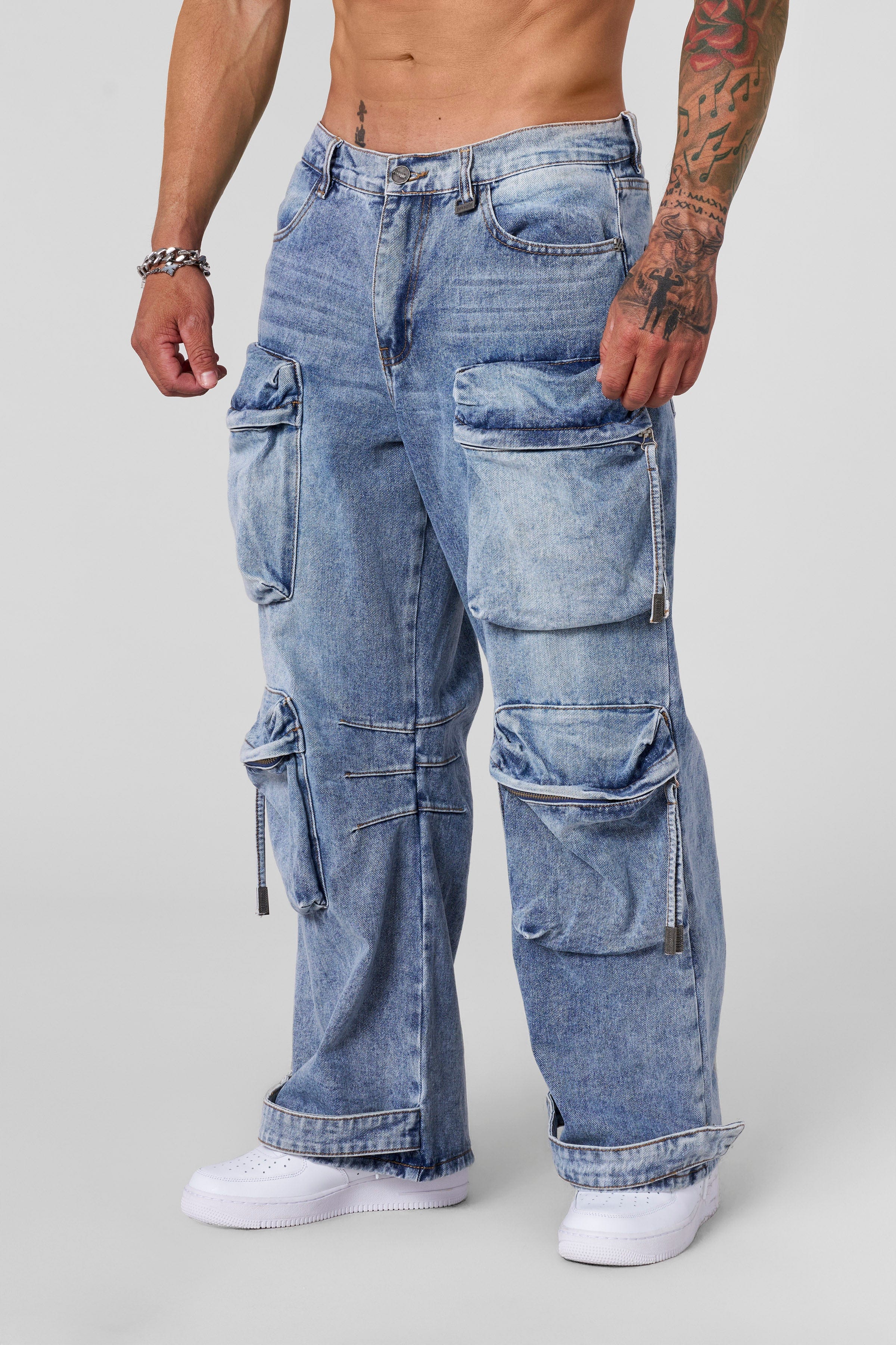 YoungLA 6021 - 8 Pocket Jeans Blue Wash
