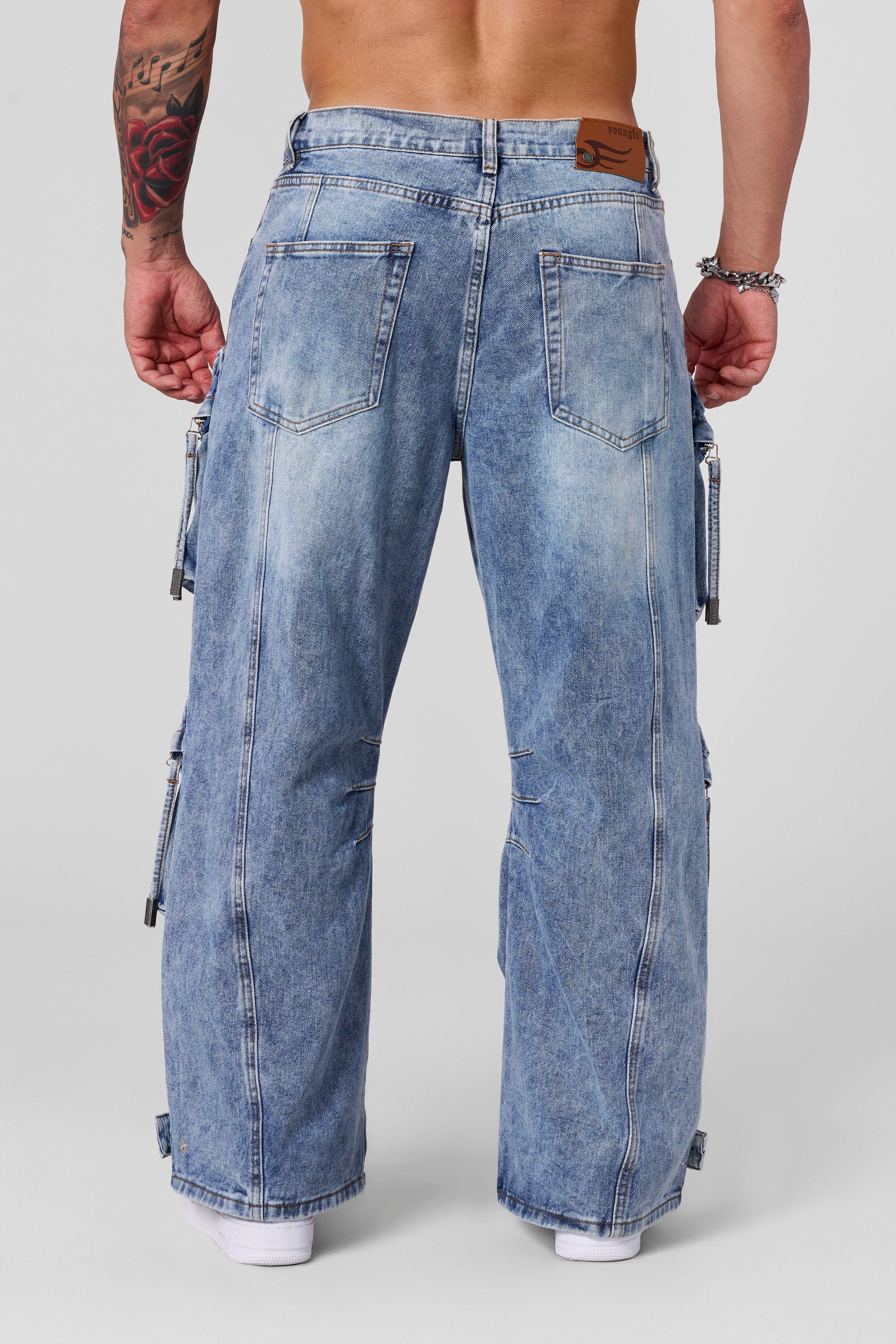 YoungLA 6021 - 8 Pocket Jeans Blue Wash