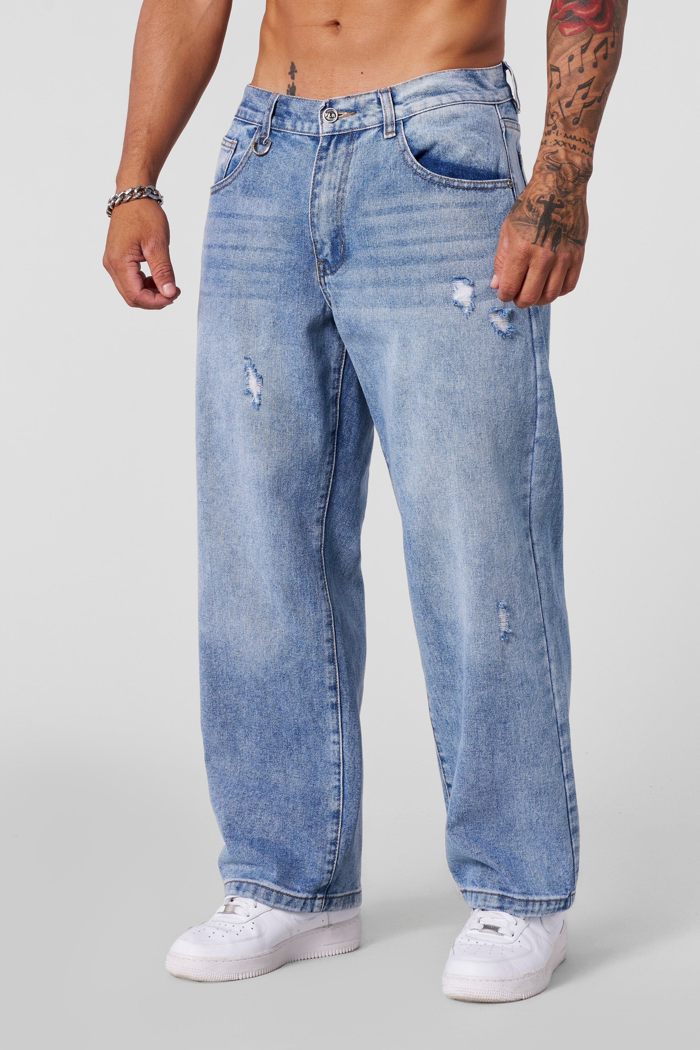 YoungLA 6037 - Loose Essential Jeans Blue Wash