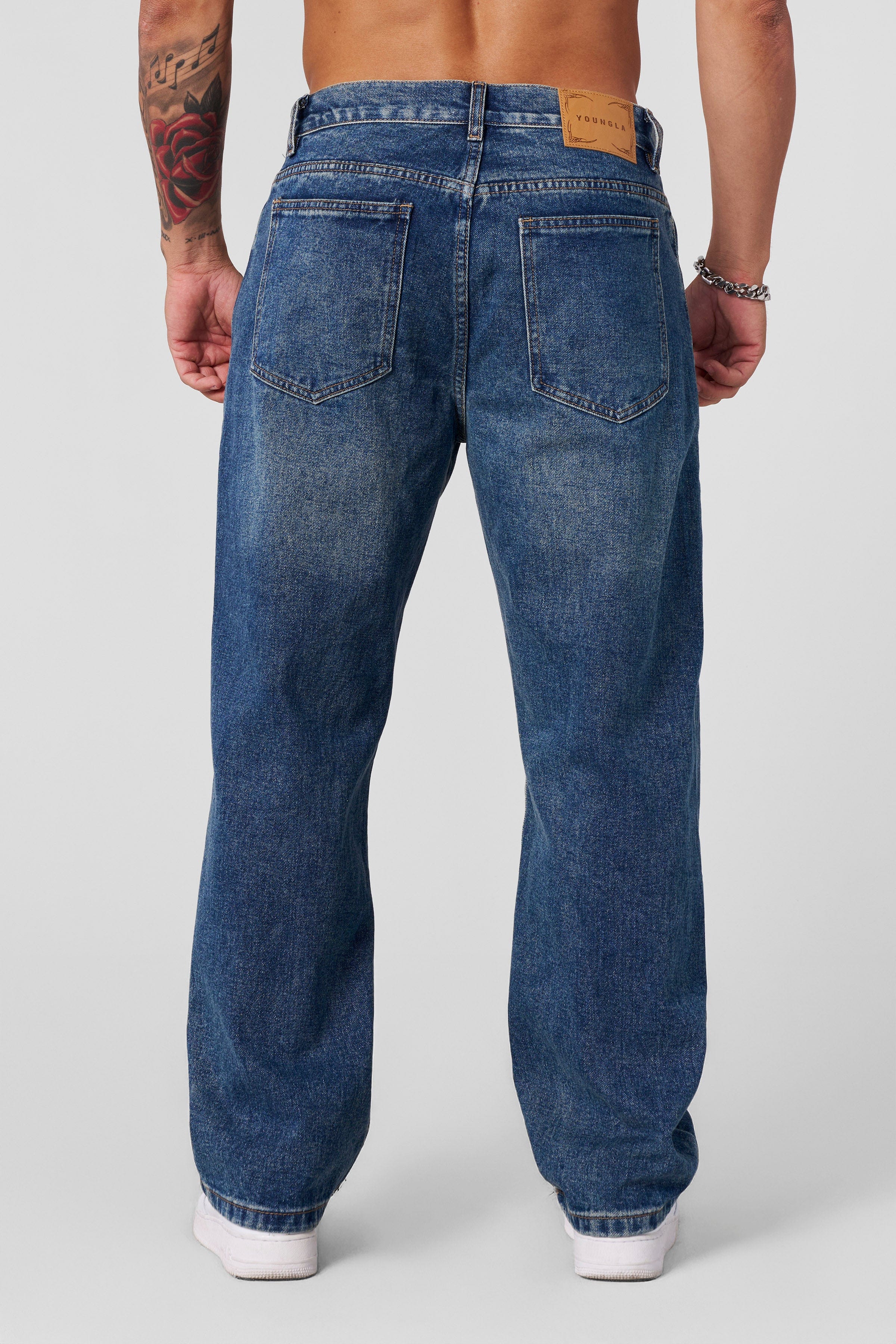 YoungLA 6037 - Loose Essential Jeans Navy Wash