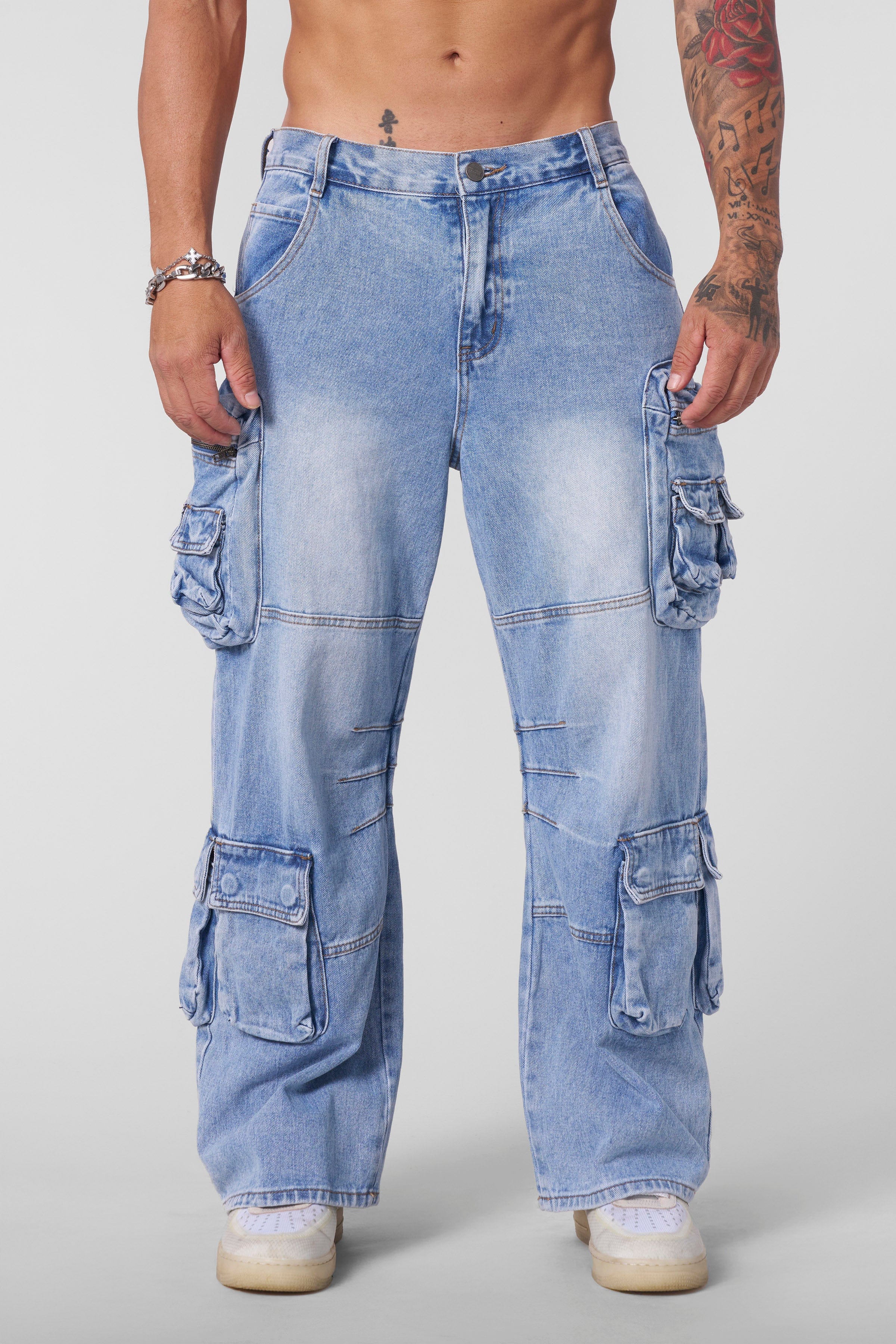 YoungLA 6044 - Stacked Jeans Blue Wash